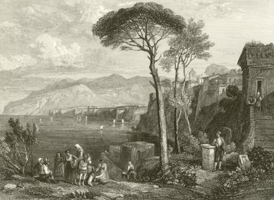 Sletten og bukten i Sorrento, Italia av James Duffield Harding