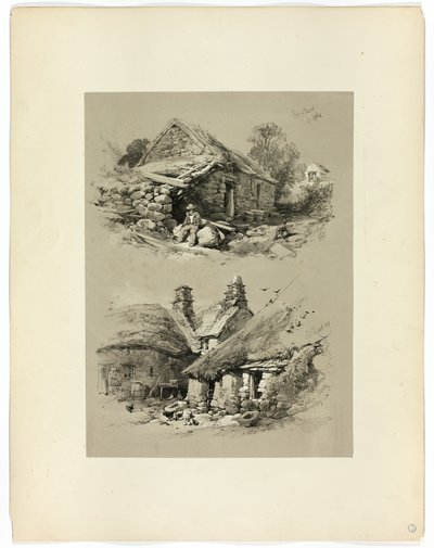 Port of Clwyd og South Brent, Devon, fra Picturesque Selections av James Duffield Harding