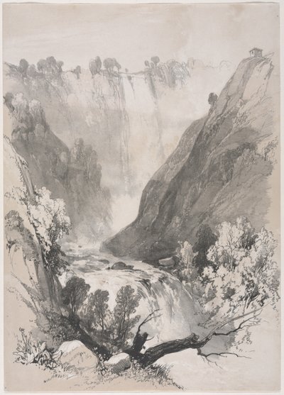 Skisser hjemme og i utlandet: Falls of Terni, 1830. av James Duffield Harding