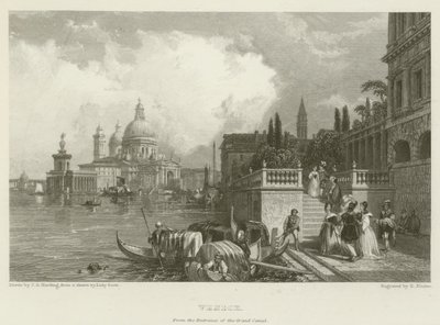 Venezia, fra inngangen til Canal Grande av James Duffield Harding