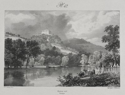 Pittoreske og romantiske reiser i det gamle Frankrike. Auvergne: Château Neuf av James Duffield Harding