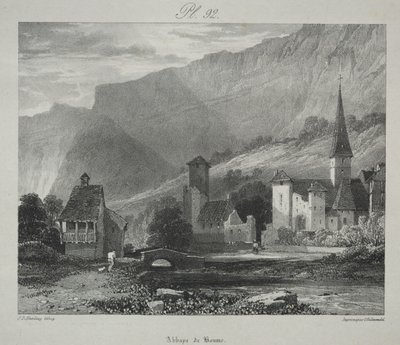 Pittoreske og romantiske reiser i det gamle Frankrike. Franche Comté: Abbey of Baume, Baume-les-Messieurs av James Duffield Harding