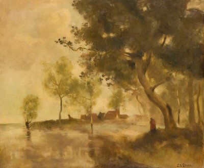 Landskap, ca. 1915 (olje på lerret) av James Duncan Stark