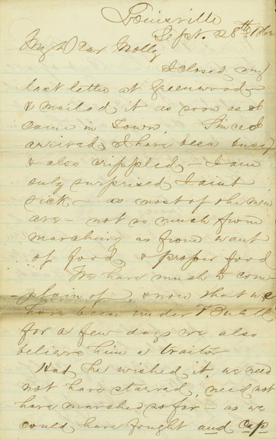 Brev fra James E. Love, Louisville, til Molly, 28.–30. september 1862 av James Edwin Love