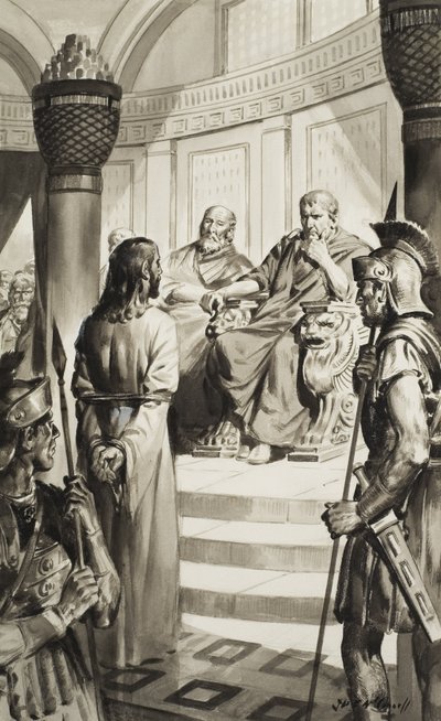 Kristus foran Pontius Pilatus (gouache på papir) av James Edwin McConnell