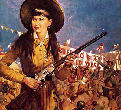Skarpskytteren Annie -- Annie Oakley og pistolen hennes av James Edwin McConnell