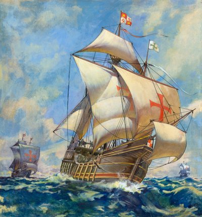 Santa Maria (gouache på papir) av James Edwin McConnell