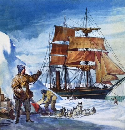 Terra Nova i Antarktis (gouache på papir) av James Edwin McConnell