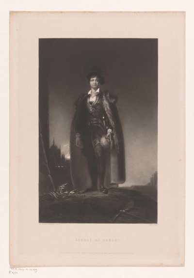 Portrett av John Philip Kemble, som Hamlet av James Egan