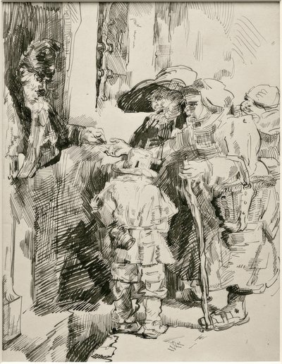 Tiggerne ved inngangsdøren av James Sidney Ensor
