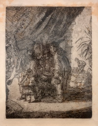 Iston, Pouffamatus, Cracozie og Transmouffe, kjente persiske leger, undersøkte avføringen til Darius etter slaget ved Arabela av James Ensor