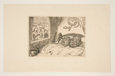 La paresse (Sloth), fra porteføljen Les p?ch?s capitaux (Dødssyndene) av James Ensor