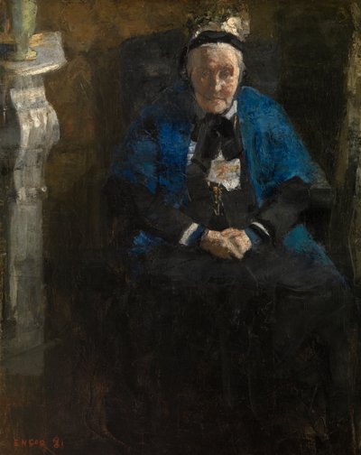 Dame med blått skjerf av James Ensor