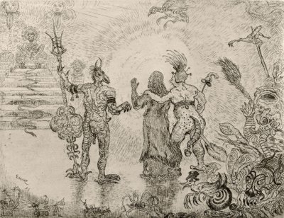 Dzitts- og Hihanox-djevlene fører Kristus til helvete - Dzitts-demonene i Hihanox fører Kristus til helvete av James Sidney Ensor