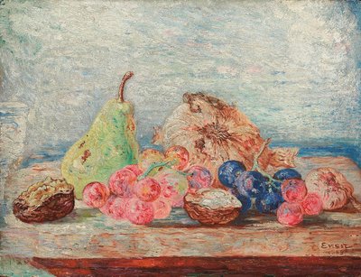 Pærer, druer, nøtter; Poires, rosiner, noix av James Ensor