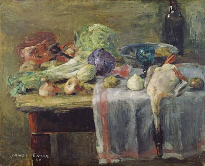 Stilleben med and av James Ensor