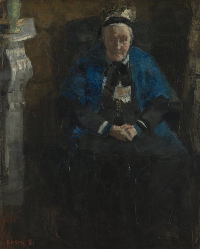 Kvinne med blått sjal av James Ensor