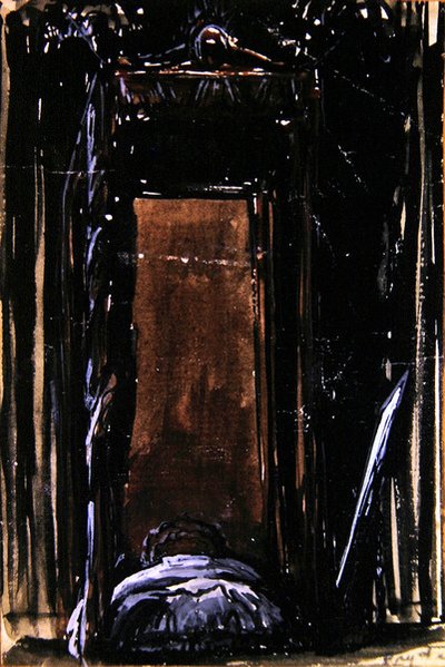 The Bed, ca. 1909 (blekk og gouache på papir) av James Ferrier Pryde