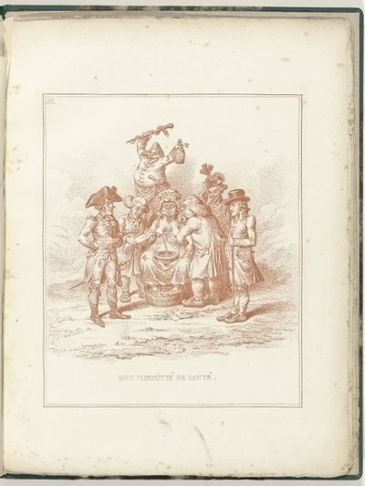 Helsekomiteen, 1795 The Committe de Santé (tittel på objekt) Hollandia Regenerata (serietittel) av James Gillray (possibly)