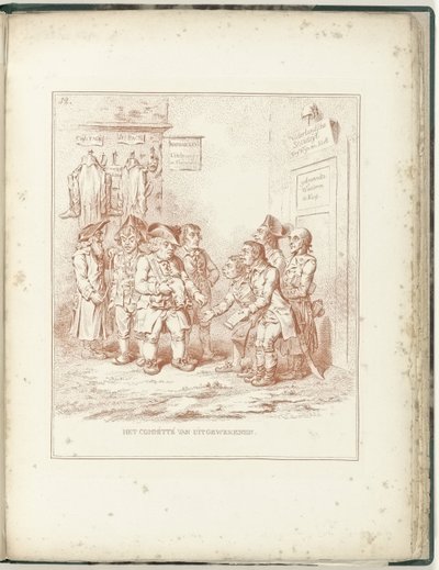 Committee for Emigrants, 1795 The Committee of Emigrants (tittel på objekt) Hollandia Regenerata (serietittel) av James Gillray (possibly)
