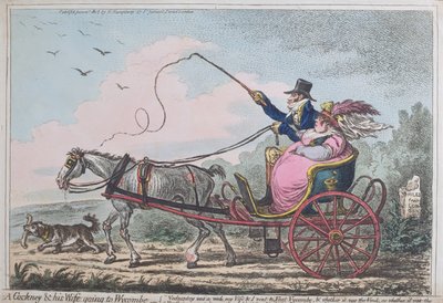 A Cockney and his Wife going to Wycombe, utgitt av Hannah Humphrey i 1805 (håndfarget etsning med akvatint) av James Gillray