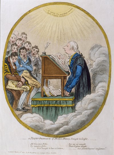 En liten professor i moderne historie brakt frem i lyset, utgitt av Hannah Humphrey i 1810 (etsing med akvatint) av James Gillray