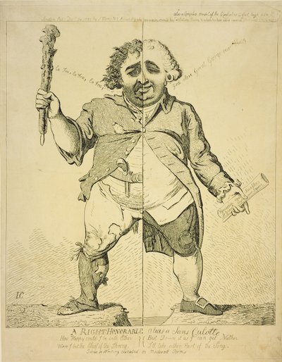 A Right Honorable alias a Sans Coulotte, utgitt av S.Fores, 1802 av James Gillray