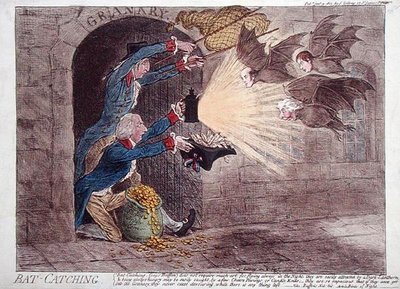 Flaggermusfangst av James Gillray