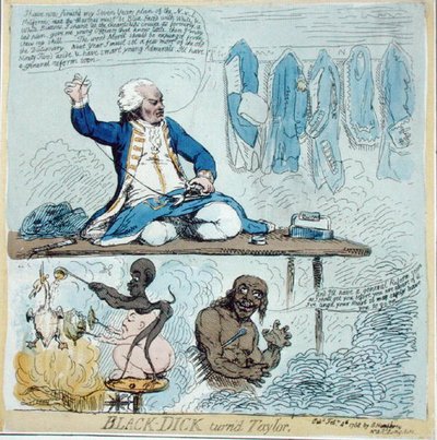 Black-Dick snudde til Taylor av James Gillray