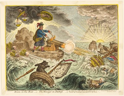Bruin i båten sin av James Gillray