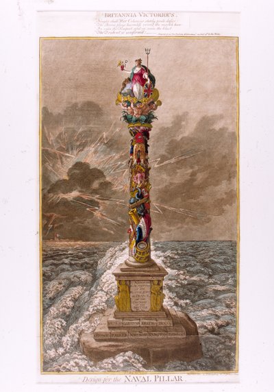Design for Naval Pillar, 1800 (farget etsning) av James Gillray