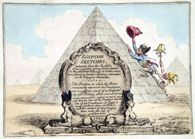 Egyptian Sketches, utgitt Hannah Humphrey i 1799 (håndfarget etsning) av James Gillray