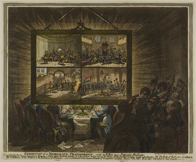 Utstilling av en demokratisk åpenhet, med dens effekt på patriotiske følelser av James Gillray