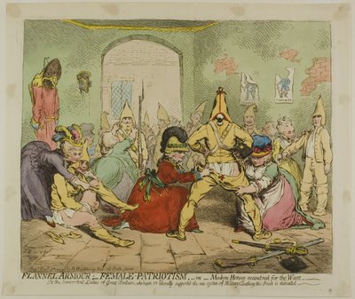 Flanell rustning; Kvinnelig patriotisme av James Gillray