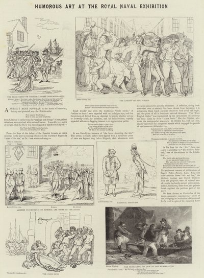 Humoristisk kunst på Royal Naval Exhibition av James Gillray