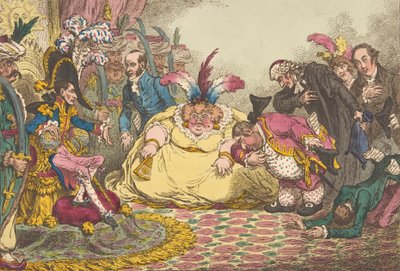 Introduksjon av Citizen Volpone & His Suite, i Paris.-Vide, The Moniteur, & ..., 15. november 1802. av James Gillray