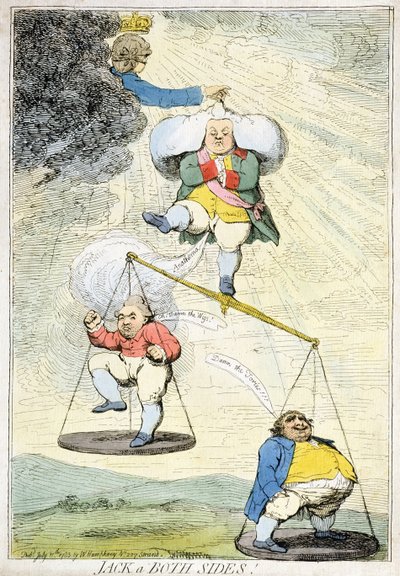 Jack a Both Sides , utgitt av William Humphrey i 1783 (håndfarget etsning) av James Gillray
