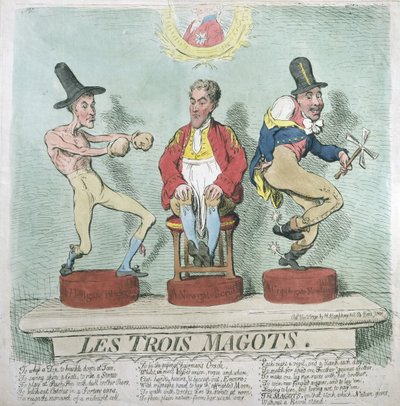 Les Trois Magots, utgitt av Hannah Humphrey i 1791 (håndfarget etsning) av James Gillray