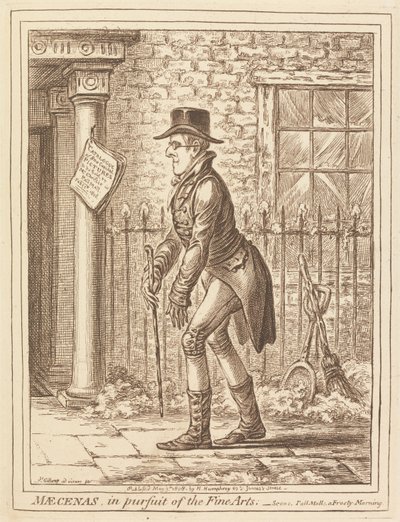 Maecenas, på jakt etter de skjønne kunster av James Gillray
