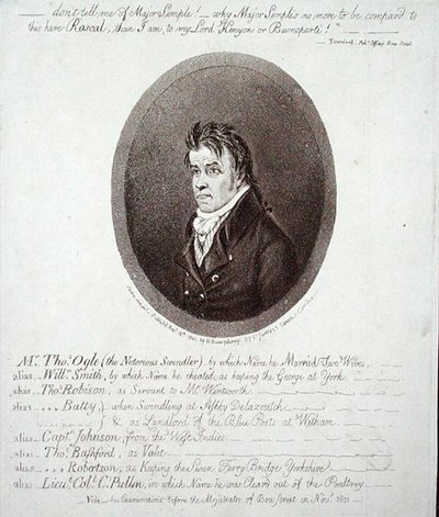 Mr Thomas Ogle, utgitt av Hannah Humphrey i 1801 (radering) av James Gillray