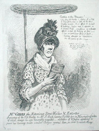 Mrs Gibbs, den beryktede Street Walker & Extorter av James Gillray