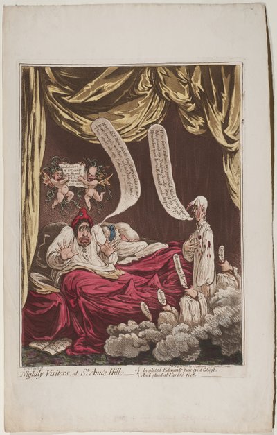 Nattlige besøkende på St Anns Hill, 1798 av James Gillray
