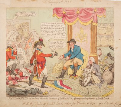 Pantagruels seirende retur til domstolen i Gargantua av James Gillray