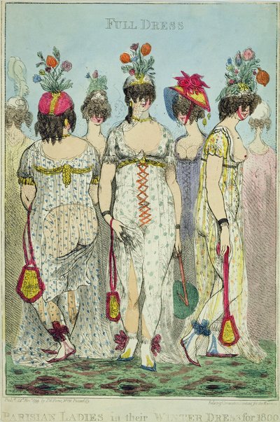 Parisiske damer i vinterkjoler for 1800 av James Gillray