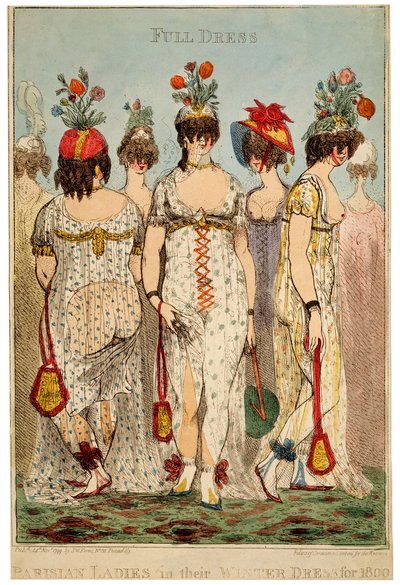 Parisiske damer i sin fulle vinterkjole for 1800, 1799. av James Gillray