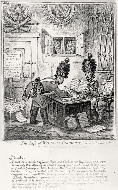 Plate 4, fra The Life of William Cobbett, skrevet av ham selv, pub. av H. Humphrey, 1809 av James Gillray