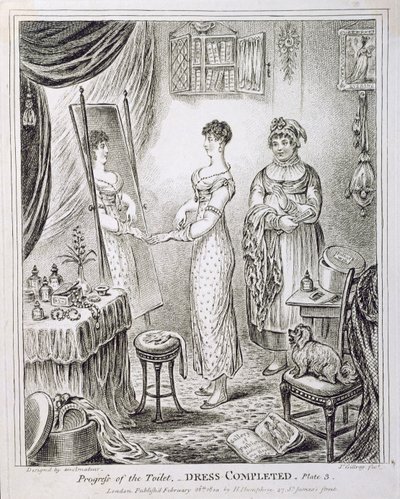 Progress of the Toilet, or Dress Completed, utgitt av Hannah Humphrey i 1810 av James Gillray