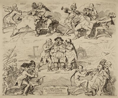 Sans-Culottes, Feeding Europe with the Bread of Liberty, publisert 12. januar av James Gillray