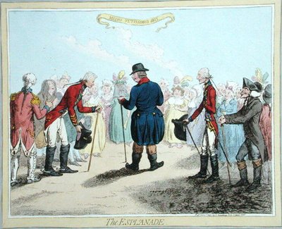 The Esplanade, utgitt av Hannah Humphrey i 1797 (håndfarget etsning) av James Gillray