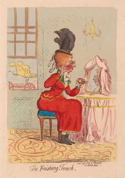 Finishing Touch, pub. 1791 (håndfarget gravering) av James Gillray